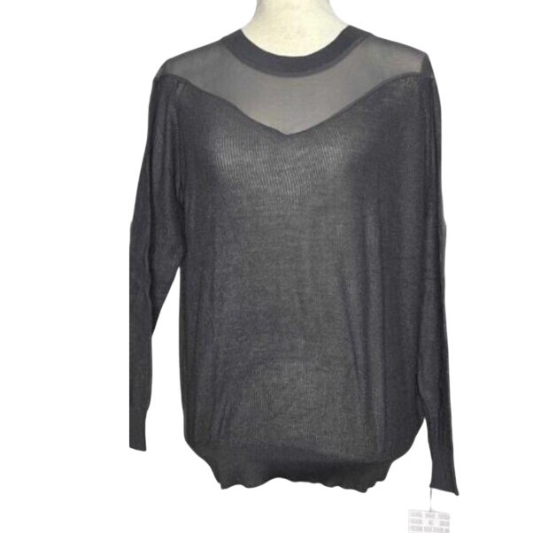Lularoe Women's 2xl Gray Long Sleeve Mesh Shoulder Top Blouse Shirt Nwt $49
